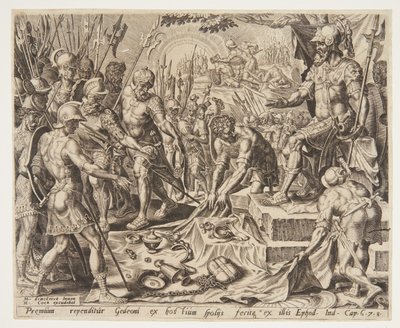 戦利品から分け前を受け取るギデオン 作： Ubekendt efter Maarten van Heemskerck