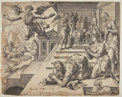 天使の出発 作： Ubekendt efter Maarten van Heemskerck
