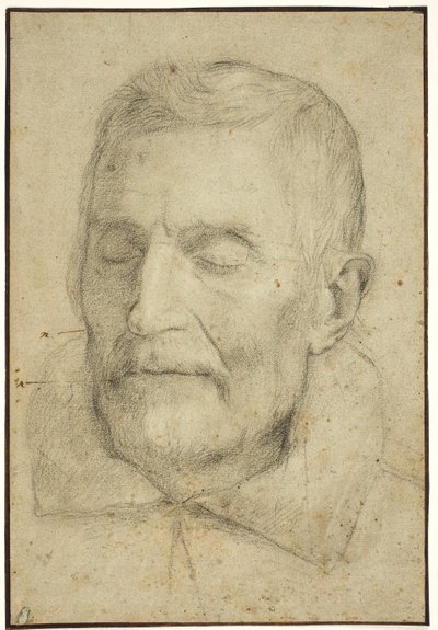 目を閉じた男の肖像 作： Ubekendt italiensk