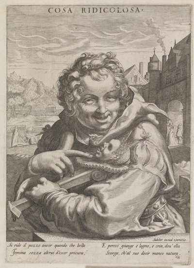 愚か者の帽子をかぶった道化師 作： Ubekendt nederlandsk 1500 tallet
