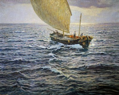 ウーゴ・フルミアーニ（1876-1938）作「シルバー・アワー」油彩 作： Ugo Flumiani