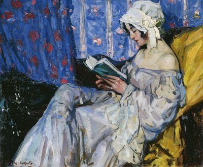 室内で読書する少女 作： Ulisse Caputo