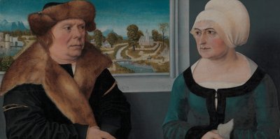 男性とその妻の肖像 ローレンツ・クラフターとオネスタ・メルツ、1512年。 作： Ulrich Apt the Elder