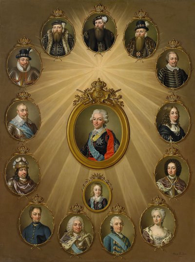 ギュスタヴィア家、c。 1785 作： Ulrika Fredrika Pasch