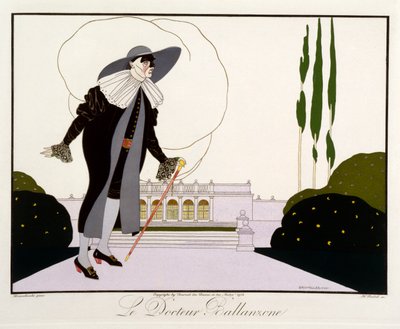 Henri Reidel（fl.1914-20）1914（カラーリソ）によって彫刻されたLe Journal des Dames et des Modesの「Masks and Characters of Italian Theatre」版のDr.Ballanzone 作： Umberto (after) Brunelleschi