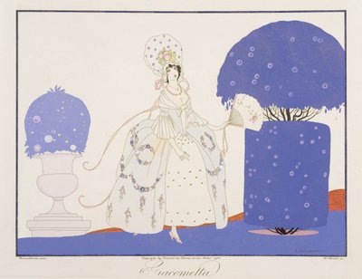 ジャコメッタ、アンリ・ライデル（fl.1914-20）1914（カラーリソ）によって彫刻されたLe Journal des Dames et des Modesの「Masks and Characters of Italian Theatre」版から 作： Umberto (after) Brunelleschi