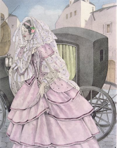 Gustave Flaubert (1821-80) による「マダム・ボヴァリー」のイラスト、Gibert Jeune から出版 作： Umberto (after) Brunelleschi