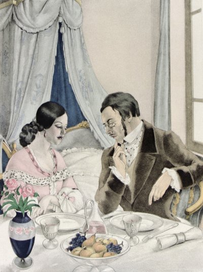Gustave Flaubert (1821-80) による「マダム・ボヴァリー」のイラスト、Gibert Jeune から出版 作： Umberto (after) Brunelleschi