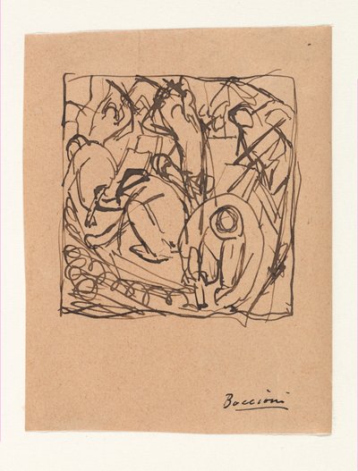 Kompositionsstudie für "Die Straßenpflasterer" 作： ウンベルトボッチョーニ
