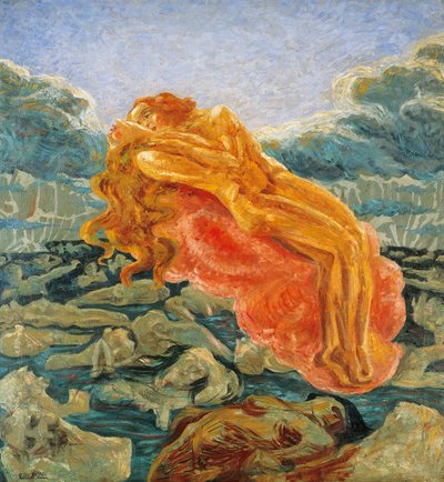夢（またはパオロとフランチェスカ） by ウンベルト・ボッチョーニ（1882-1916 作： Umberto Boccioni