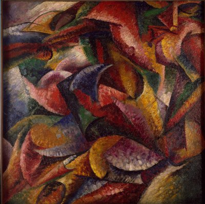 未来派：「人体のダイナミズム」 ウンベルト・ボッチョーニ（1882-1916）の絵画 1913 Dim 1x1 m ミラノ、ノヴェチェント美術館 作： Umberto Boccioni