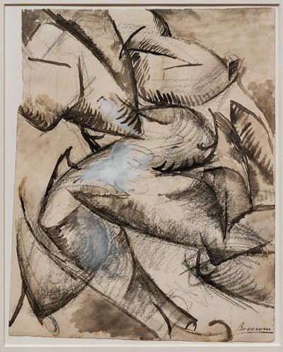 動いている人間の姿を見せたい (筋肉の動き) 作： Umberto Boccioni