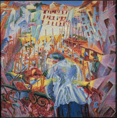 Simultaneous Visions（油彩・キャンバス 作： Umberto Boccioni
