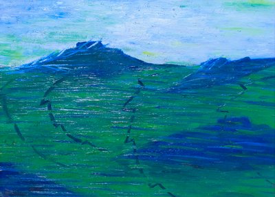 心の状態：行く人 作： Umberto Boccioni