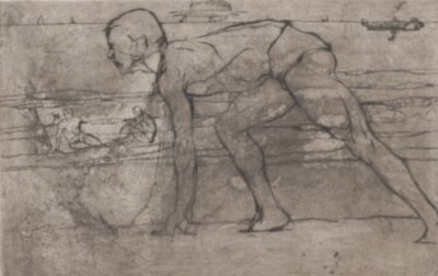 アスリート、1907年。 作： Umberto Boccioni