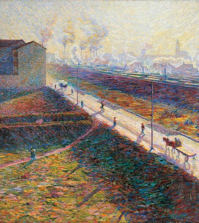 ウンベルト・ボッチョーニ（1882-1916）の「朝」、油彩、キャンバス、60x55cm 作： Umberto Boccioni