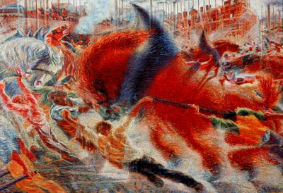 街は聳え立つ 作： Umberto Boccioni