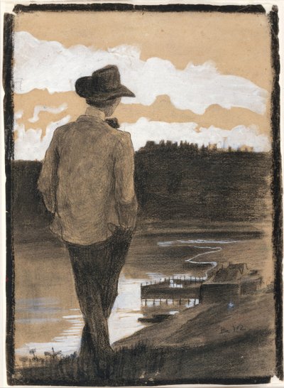 川岸の若者、1902 年。 作： Umberto Boccioni
