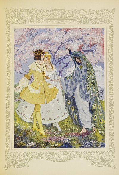 その後、妖精カンダイドが彼らの目の前に現れた、「Contes du Temps Jadis」または「Tales from Times Past」のイラスト、p.118 作： Umberto Brunelleschi