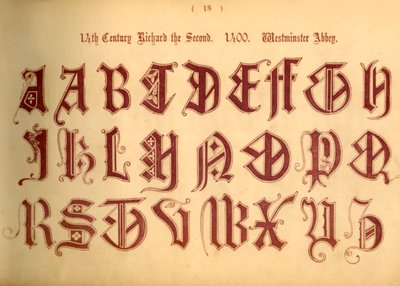 14世紀。リチャード・ザ・セカンド。 1400.ウェストミンスター寺院、1862 作： Unbekannt