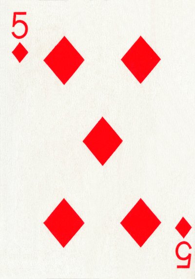 Goodall＆Son Ltd.のトランプのデッキからのダイヤモンド5個、c1940 作： Unbekannt