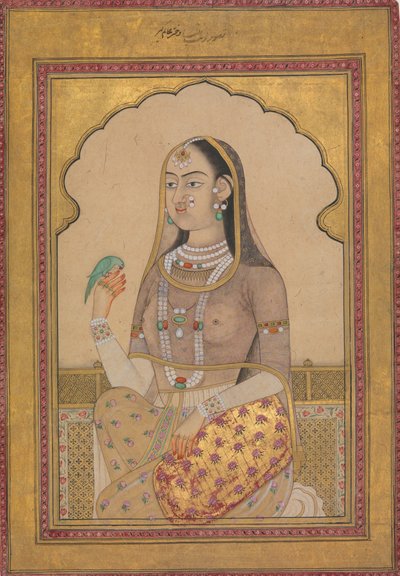 インコを連れた宝石をちりばめた乙女, ca. 1670-1700。 作： Unbekannt