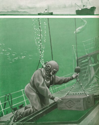 大きな圧力の下で働くダイバー、1935 作： Unbekannt