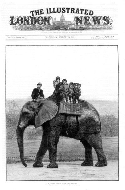 ジャンボの別れのライド、ロンドン動物園、1882 作： Unbekannt