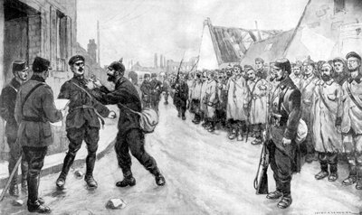 ドイツの囚人はオフィサーを攻撃することを敢えてする、フランス、第一次世界大戦、1915 作： Unbekannt