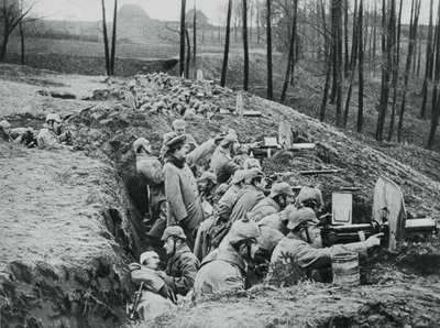 ダーケメン、ロシア、第一次世界大戦、1915年の戦いの間に機関銃のドイツの会社 作： Unbekannt