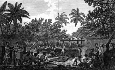 キャプテンクックc1773の前でのモライ、オタヘイトの人間の犠牲 作： Unbekannt