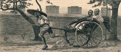 Jinriksha、または中国の手押し車、c1883。 作： Unbekannt