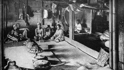 カリマンタン生まれの長い家、ボルネオ、1922 作： Unbekannt
