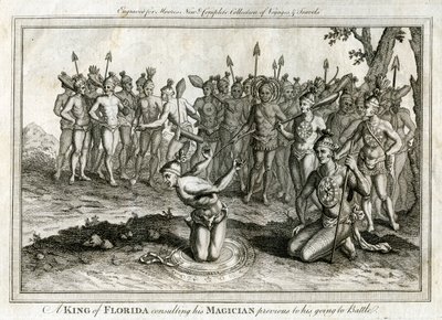 フロリダ王、バトルに出かける前にマジシャンに相談したc1760 作： Unbekannt
