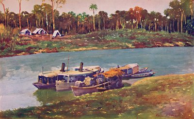 海から3,000マイル離れたアマゾン川上流域の軍事陣営、1914年 作： Unbekannt