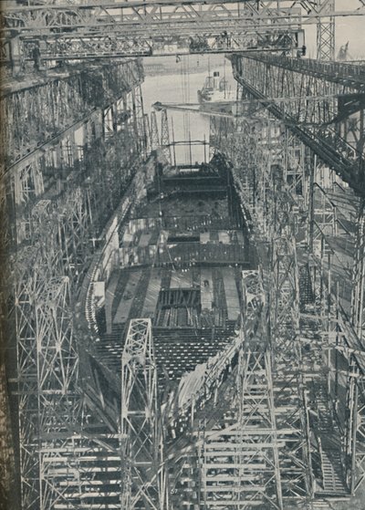 鋼の巣。キュナードホワイトスターライナージョージア建設中、1927-1929、1936 作： Unbekannt