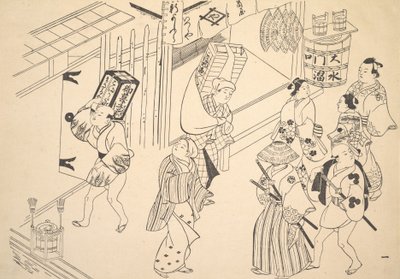 巷で色々な事をしている人の数。 作： Unbekannt