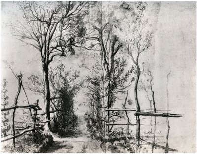 木に囲まれた道、c1620-1625 1958 作： Unbekannt