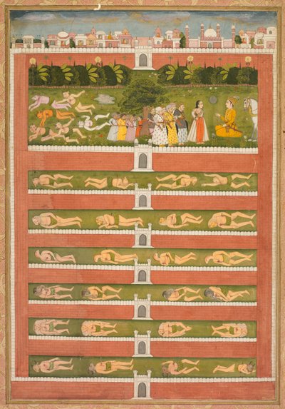 貴族の前の王女と悪魔：詩的なロマンスからの葉っぱ、c。 1710年。 作： Unbekannt