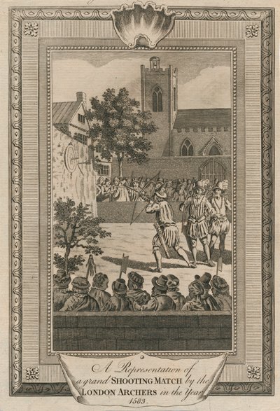 1583年のロンドンアーチャーによる壮大な射撃試合の代表。 作： Unbekannt