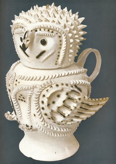 水差しとして使用される塩釉フクロウ、カップの頭、c1730-c1755、1913 作： Unbekannt