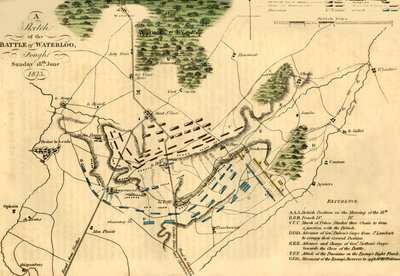 ウォータールーの戦いのスケッチ、1815年6月18日、1816年。 作： Unbekannt