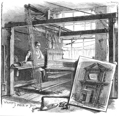 1884年に手織り機で紡糸されたスピタルフィールズシルクウィーバー 作： Unbekannt