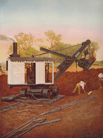 Edgware Tube Extension、1926年に作業中の蒸気掘削機 作： Unbekannt