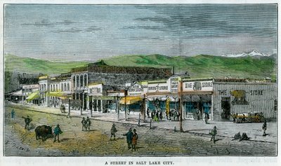 米国ユタ州ソルトレイクシティのストリート、c1880 作： Unbekannt