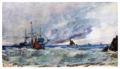 タリファ沖の船の甲板からの空と海の研究、1901 作： Unbekannt