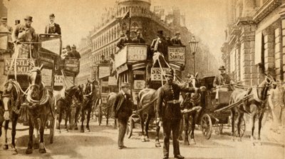 1900年の交通遮断-マンションハウスの外のシーン、1933年。 作： Unbekannt