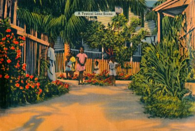 典型的なレーンシーン、c1940s 作： Unbekannt