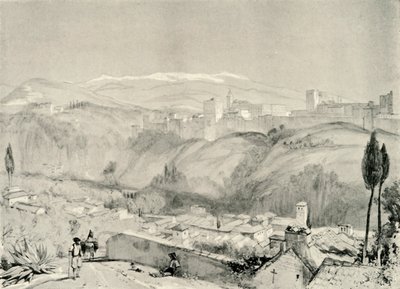 アルバイシンからのアルハンブラ宮殿の眺め、19世紀、1907年。 作： Unbekannt