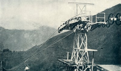ロープ鉄道またはロープウェイの眺め、1922年。 作： Unbekannt
